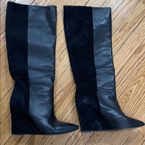All saints manifesto boots size 7/37 leather/suede